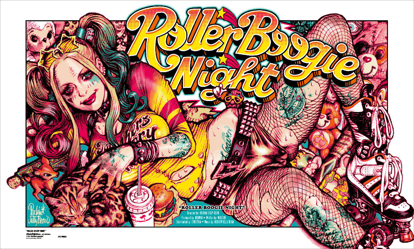 ROLLER BOOGIE NIGHT” Silk Screen Print | EROSTIKA - Rockin'Jelly