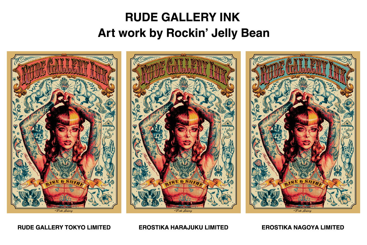 19,500円ロッキンジェリービーンRUDE GALLERY INKのポスター直筆サイン入